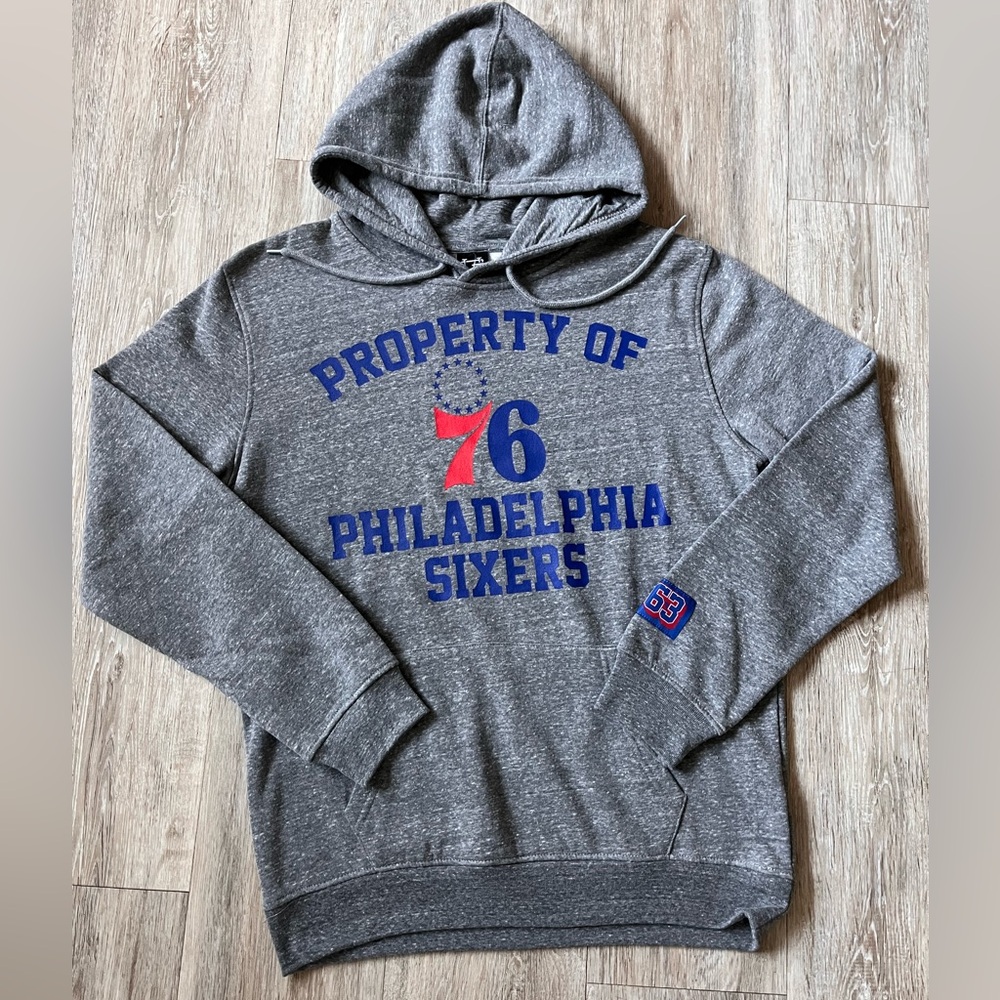 Women's Philadelphia 76ers Property Of Pullover Hoodie Oversized Cotton Gray